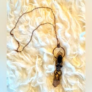 Necklace Skull Crystal Stone Molten New